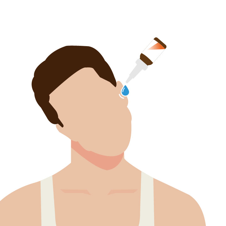 2.Deposit the drops into the affected ear