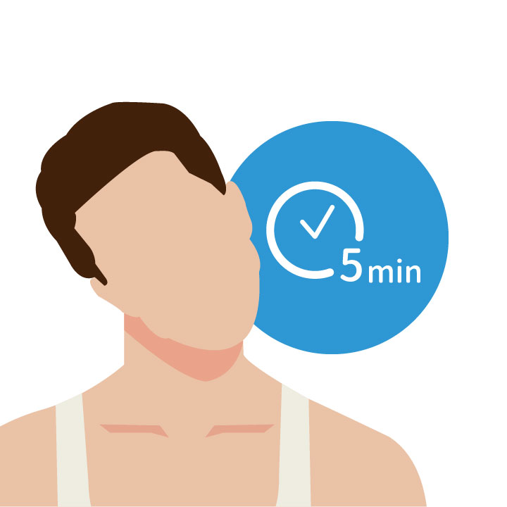 4.Keep your head tilted for about five minutes